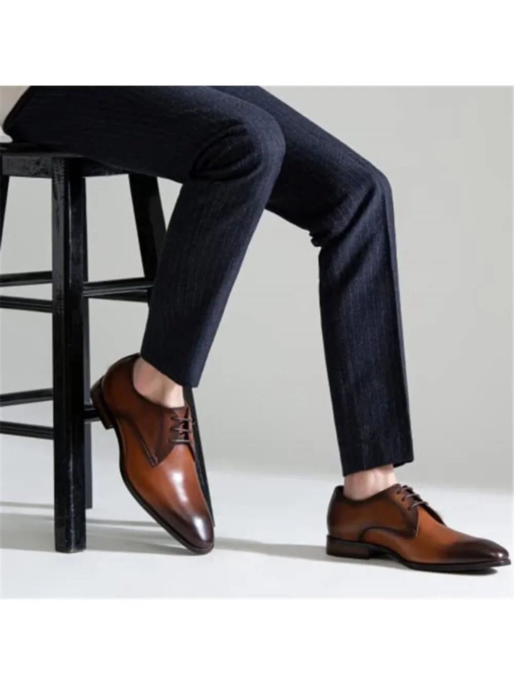 Men's Dress Shoes Leather Wingtip Formal Oxford Shoes Brogue Retro Derby Shoes